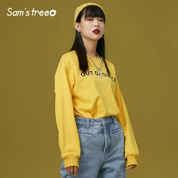 Samstree Casual Women Sweatshirt Letter Print Loose Pullovers O-neck Drop-shoulder Female Sweatshirt 2 Color
Samstree Casual Women Sweatshirt Letter Print Loose Pullovers O-neck Drop-shoulder Female Sweatshirt 2 Color