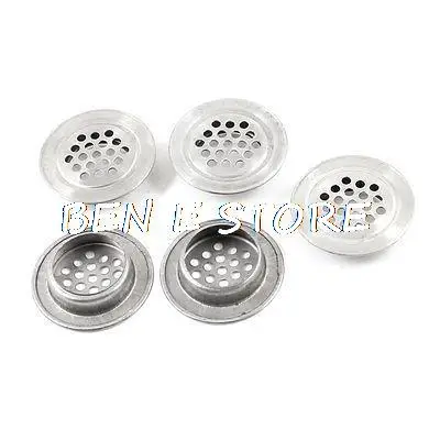 

Office Round Design Metal Air Vent Ventilation Louver 29mm Dia Botton 5 Pcs