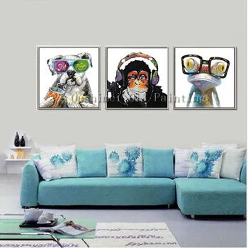 Hand Painted Abstract Animals Oil Painting on Canvas Handmade Wall Artwork Knife Palette Dog Monkey Frog Decor Canvas Paintings
Hand Painted Abstract Animals Oil Painting on Canvas Handmade Wall Artwork Knife Palette Dog Monkey Frog Decor Canvas Paintings
