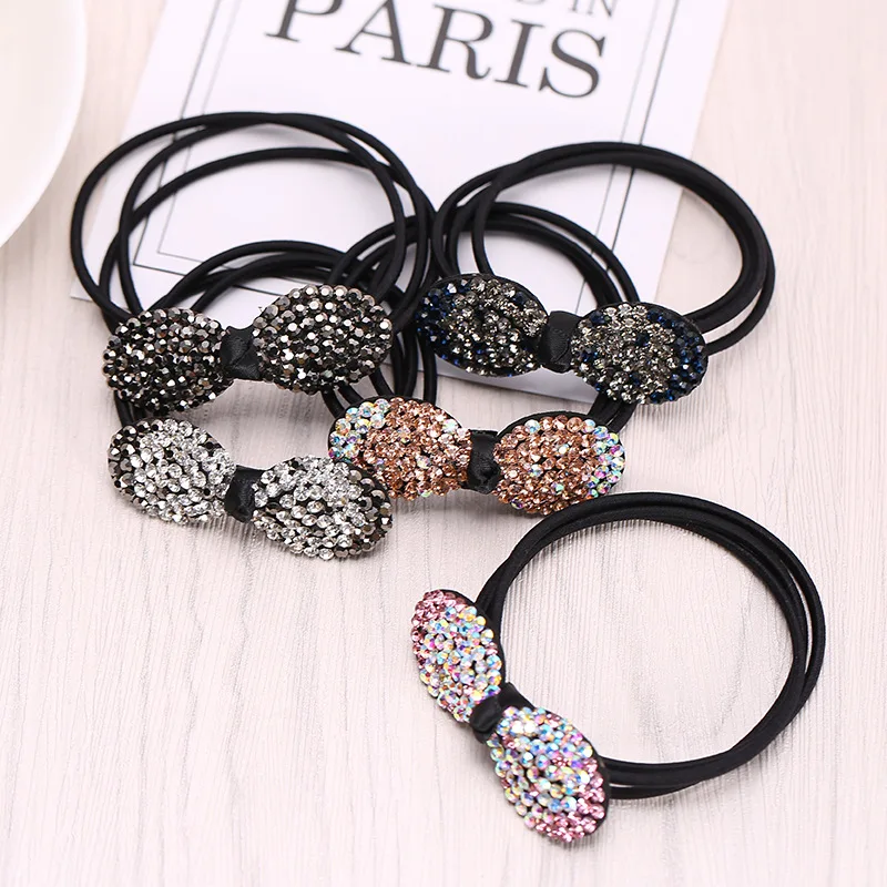 2018 Korean Creativity Rhinestone Bowknot Elastic Hair Bands Girl Women Fashion Ponytail Holder Full Diamond Hair Accessories
2018 Korean Creativity Rhinestone Bowknot Elastic Hair Bands Girl Women Fashion Ponytail Holder Full Diamond Hair Accessories