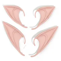 1 Pair Elf Ears fairy Cosplay Accessories Latex Soft Prosthetic False Ear Halloween Party Masks Cos Mask image