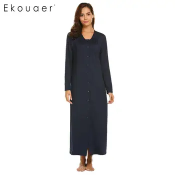 Ekouaer Women Long Nightgowns Chemise Sleepshirt Dress Casual Solid V-Neck Long Sleeve Single Breasted Front Nightdress Homewear
Ekouaer Women Long Nightgowns Chemise Sleepshirt Dress Casual Solid V-Neck Long Sleeve Single Breasted Front Nightdress Homewear