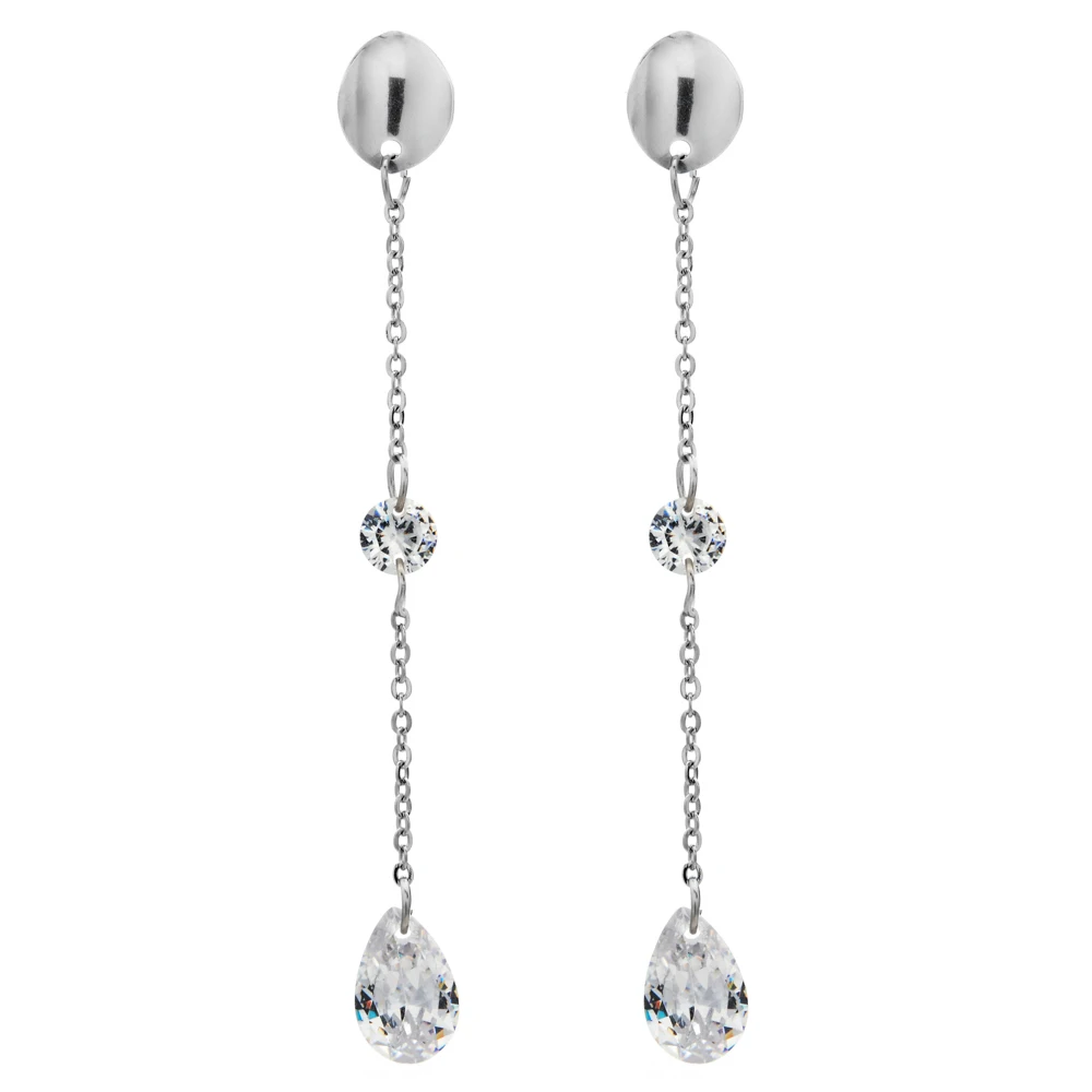 ZMZY Fashion Woman's Chain Earrings Thin Long Stainless Steel Jewelry Dangle Tassel Zirconia Earrings for Female Party Gifts
ZMZY Fashion Woman's Chain Earrings Thin Long Stainless Steel Jewelry Dangle Tassel Zirconia Earrings for Female Party Gifts