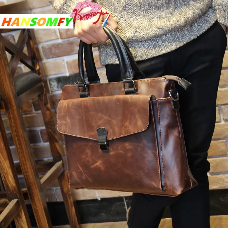 2018 new Men Leather Handbag Crazy Horse Briefcase Men's Business Travel Shoulder Messenger Business vintage Bags
2018 new Men Leather Handbag Crazy Horse Briefcase Men's Business Travel Shoulder Messenger Business vintage Bags