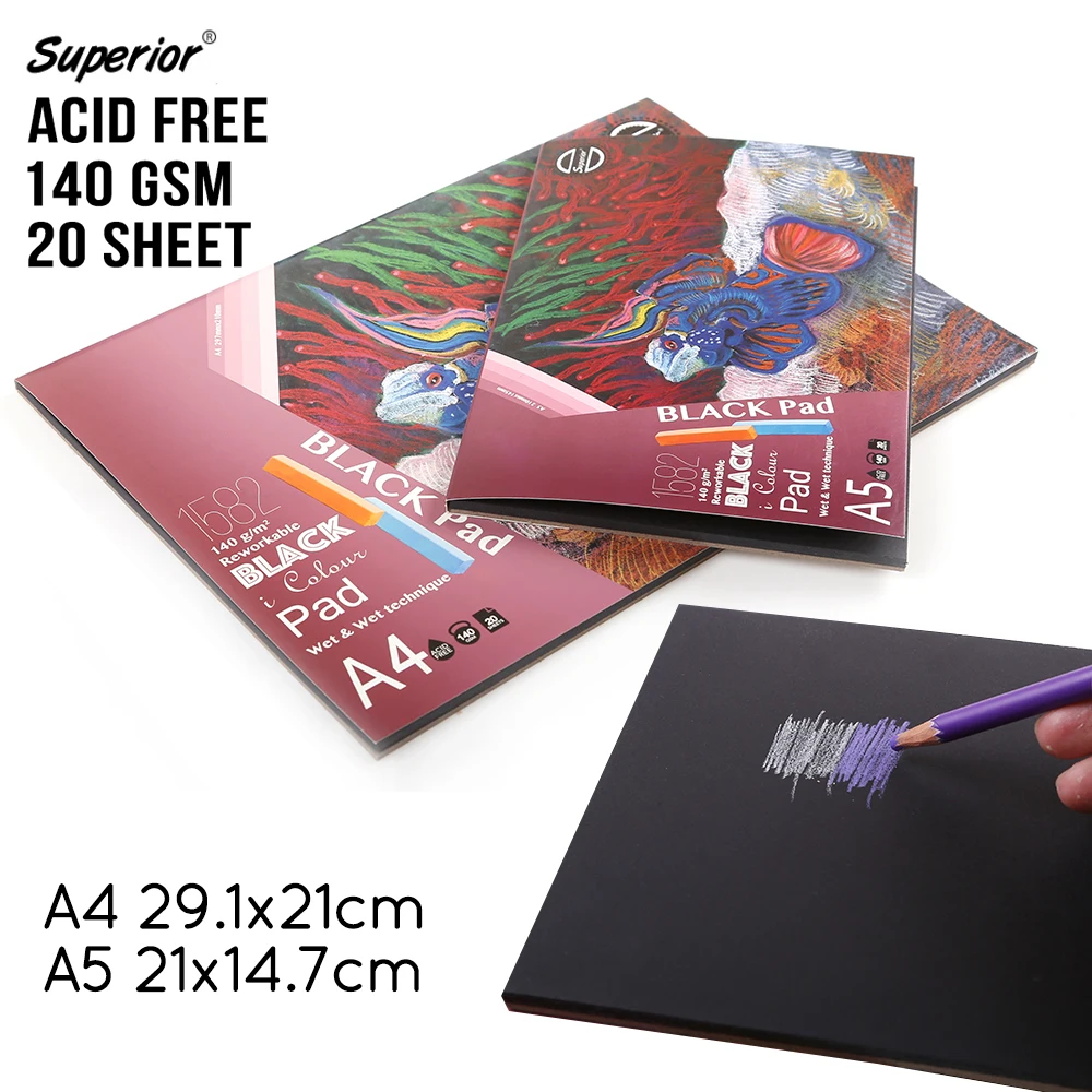 Superior A4 A5 Black Pad 140gms 20Sheet Cardboard Notepad fSketch Book Notebook or Painting Drawing Diary Creative Gift
Superior A4 A5 Black Pad 140gms 20Sheet Cardboard Notepad fSketch Book Notebook or Painting Drawing Diary Creative Gift