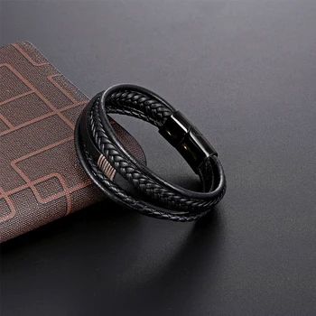 Trendy Male Jewelry Punk Multilayer Leather Bracelet Men Fashion Braided Handmade Bracelets & Bangles For Men Father's Day Gifts
Trendy Male Jewelry Punk Multilayer Leather Bracelet Men Fashion Braided Handmade Bracelets & Bangles For Men Father's Day Gifts