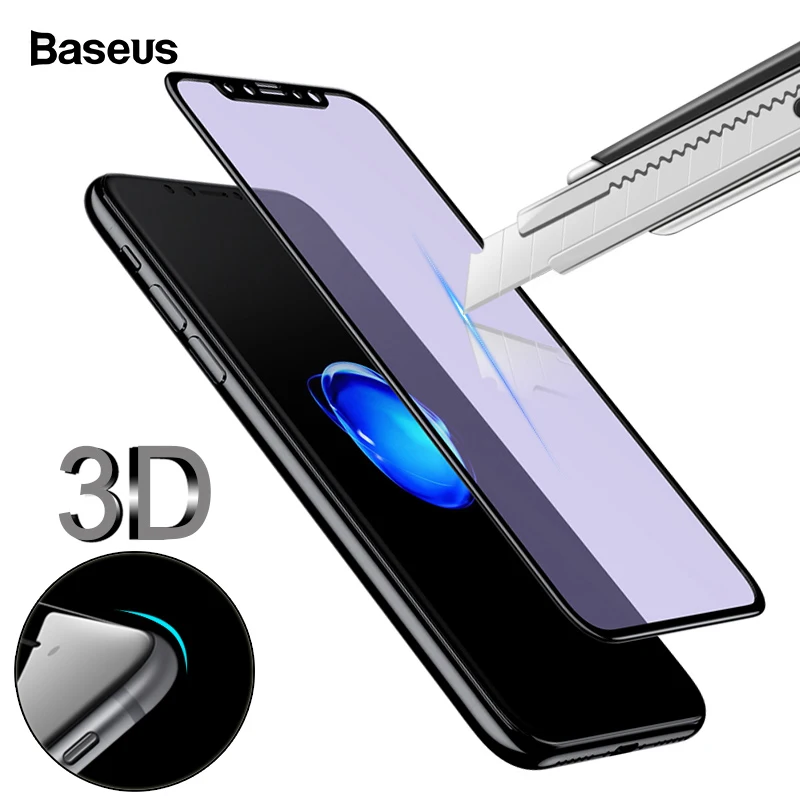

Baseus 0.23MM Screen Protector Tempered Glass For iPhone X 10 3D Soft Edge Full Protection Toughened Glass Film For iPhone X