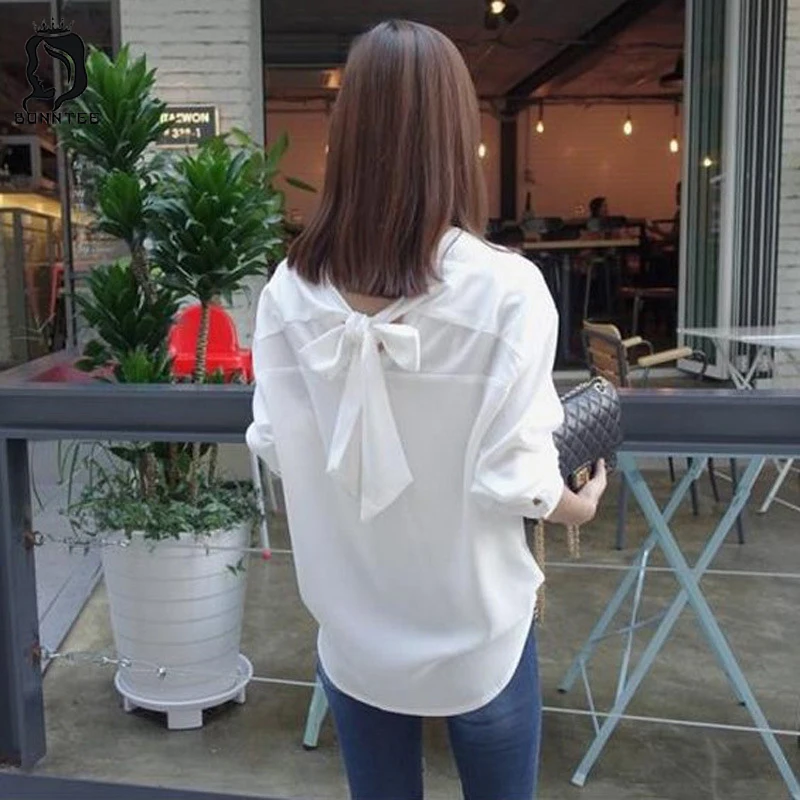 Summer Women Big Bow Blouse Womens Loose V-neck Blouses Female Chiffon Top Females Korean Style Tops Breathable Elegant Ladies
Summer Women Big Bow Blouse Womens Loose V-neck Blouses Female Chiffon Top Females Korean Style Tops Breathable Elegant Ladies