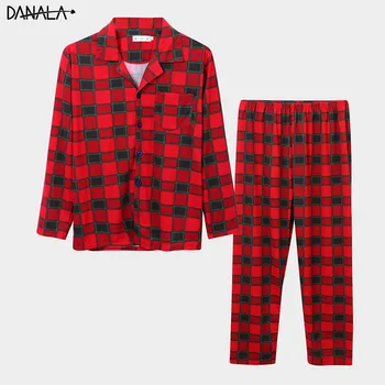 DANALA Winter Warm Man Women Cotton Christmas Plaid Couple Pajamas Sets Turn-Down Collar Long Sleeve Sleepwear Unsex Home Suits
DANALA Winter Warm Man Women Cotton Christmas Plaid Couple Pajamas Sets Turn-Down Collar Long Sleeve Sleepwear Unsex Home Suits