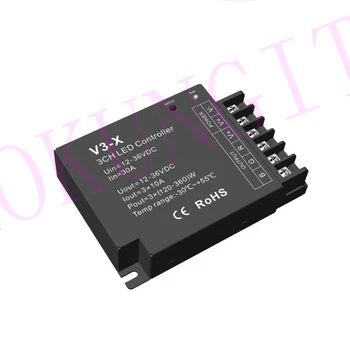 3CH*10A 12-36VDC CV Controller V3-X Dimmer/color temperature/RGB 3in1 High Power Controller PWM Constant Voltage RF Amplifier
3CH*10A 12-36VDC CV Controller V3-X Dimmer/color temperature/RGB 3in1 High Power Controller PWM Constant Voltage RF Amplifier
