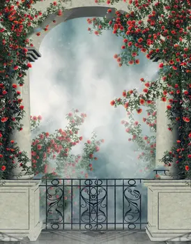 Fantasy Arch Balcony Colorful Rose Vines column background Vinyl cloth High quality Computer print scenic backdrop
Fantasy Arch Balcony Colorful Rose Vines column background Vinyl cloth High quality Computer print scenic backdrop