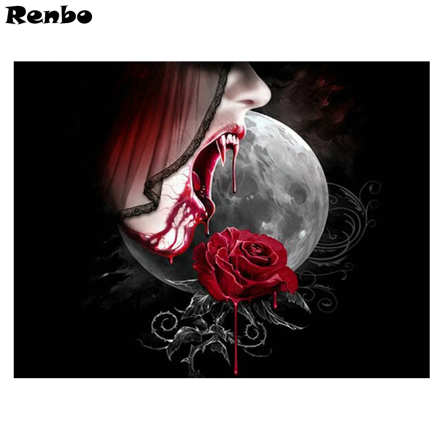 Full Square Diamond Embroidery Vampire Woman Rose Diy 5D Diamond Painting Cross Stitch Kits Mosaic Arts And Crafts hobby
Full Square Diamond Embroidery Vampire Woman Rose Diy 5D Diamond Painting Cross Stitch Kits Mosaic Arts And Crafts hobby