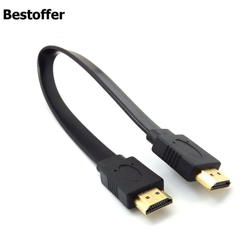 Full HD Short HDMI Male to Male Plug Flat Cable Cord for Audio Video HDTV TV PS3 Audio Cable 30CM
Full HD Short HDMI Male to Male Plug Flat Cable Cord for Audio Video HDTV TV PS3 Audio Cable 30CM
