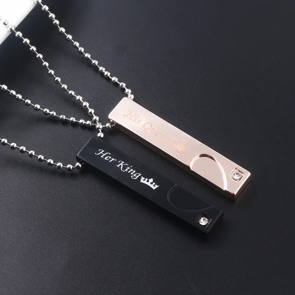 rongji jewelry Fashion Love jewelry Her King & His Queen Couple Necklace crystal crown pendant Men and Women Valentine Jewelry
rongji jewelry Fashion Love jewelry Her King & His Queen Couple Necklace crystal crown pendant Men and Women Valentine Jewelry