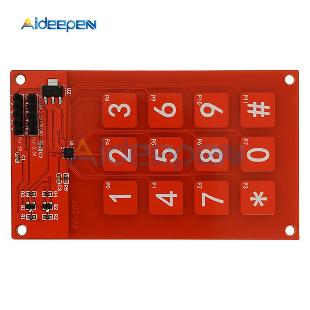 New MPR121 Capacitive Touch Shield Sensor Module Touchpad Panel Sensor Controller Module MCU 3x4 Keybord Sensor Keys for Arduino
New MPR121 Capacitive Touch Shield Sensor Module Touchpad Panel Sensor Controller Module MCU 3x4 Keybord Sensor Keys for Arduino