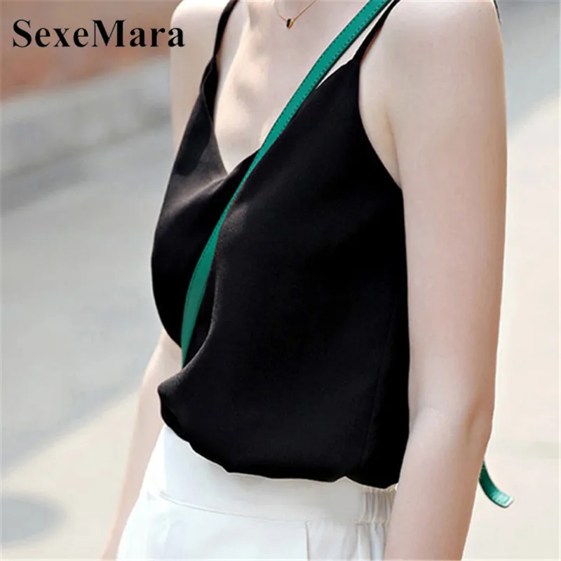 SexeMara Summer Tops For Women 2019 Sexy Silk Top Tank Women Slim Sexy Sleeveless Shirt Womens Basic Camisole Halter Tank Top
SexeMara Summer Tops For Women 2019 Sexy Silk Top Tank Women Slim Sexy Sleeveless Shirt Womens Basic Camisole Halter Tank Top