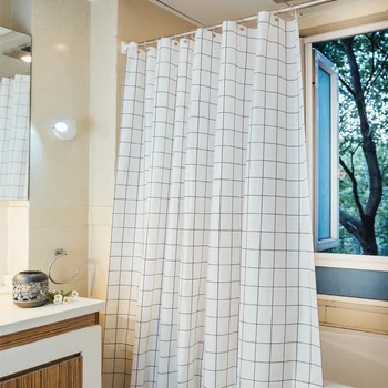 White Plaid shower curtains PEVA waterproof fabric curtain in the bathroom mildewproof partitioned curtain bath screens 180*200
White Plaid shower curtains PEVA waterproof fabric curtain in the bathroom mildewproof partitioned curtain bath screens 180*200