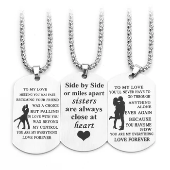 Customed Necklaces Dog Tags To Lover&Friends&Family Pendant Personalized Customized Logo Jewelry Stainless Steel Necklace
Customed Necklaces Dog Tags To Lover&Friends&Family Pendant Personalized Customized Logo Jewelry Stainless Steel Necklace