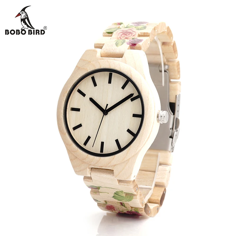 BOBO BIRD V-L26 UV Tech Rose Flower Print Maple Wood Wristwatch Mens Brand Designer Quartz Watch with wooden Strap in Gift Box
BOBO BIRD V-L26 UV Tech Rose Flower Print Maple Wood Wristwatch Mens Brand Designer Quartz Watch with wooden Strap in Gift Box