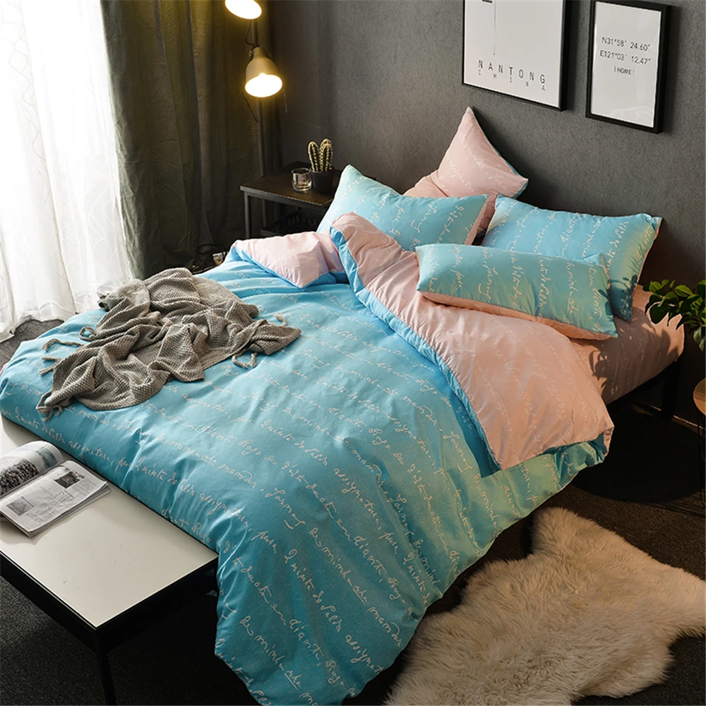 Home Textile Simple Bed Linen Soft Blue Couple Bed Cover Set Duvet Cover Dormitory Bedding Cover Set King Bedclothes Set
Home Textile Simple Bed Linen Soft Blue Couple Bed Cover Set Duvet Cover Dormitory Bedding Cover Set King Bedclothes Set