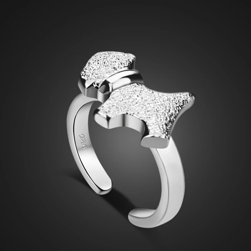 Fashionable cute animal dog ring. Solid 925 sterling silver wide Adjustable size ring for women. Charming girl silver jewelr
Fashionable cute animal dog ring. Solid 925 sterling silver wide Adjustable size ring for women. Charming girl silver jewelr
