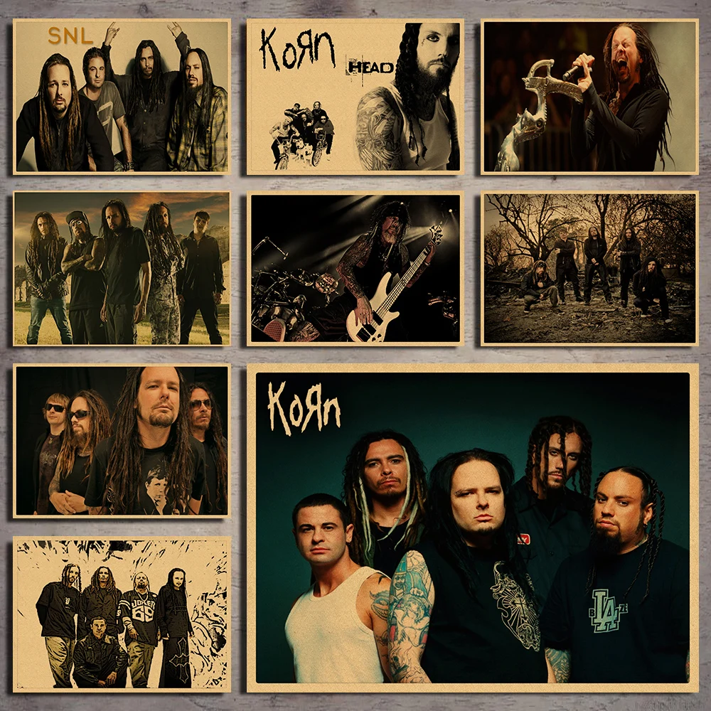 Настенный постер Korn 42*30 см винтажный настенный ретро из матовой крафт бумаги с