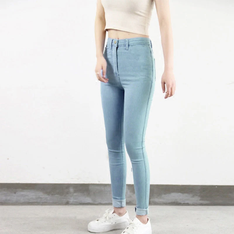 Women's High Waist Elastic Jeans Pencil Pants Casual Solid Skinny Denim Trousers Streetwear 2018 Summer Fashion Female Pants
Women's High Waist Elastic Jeans Pencil Pants Casual Solid Skinny Denim Trousers Streetwear 2018 Summer Fashion Female Pants