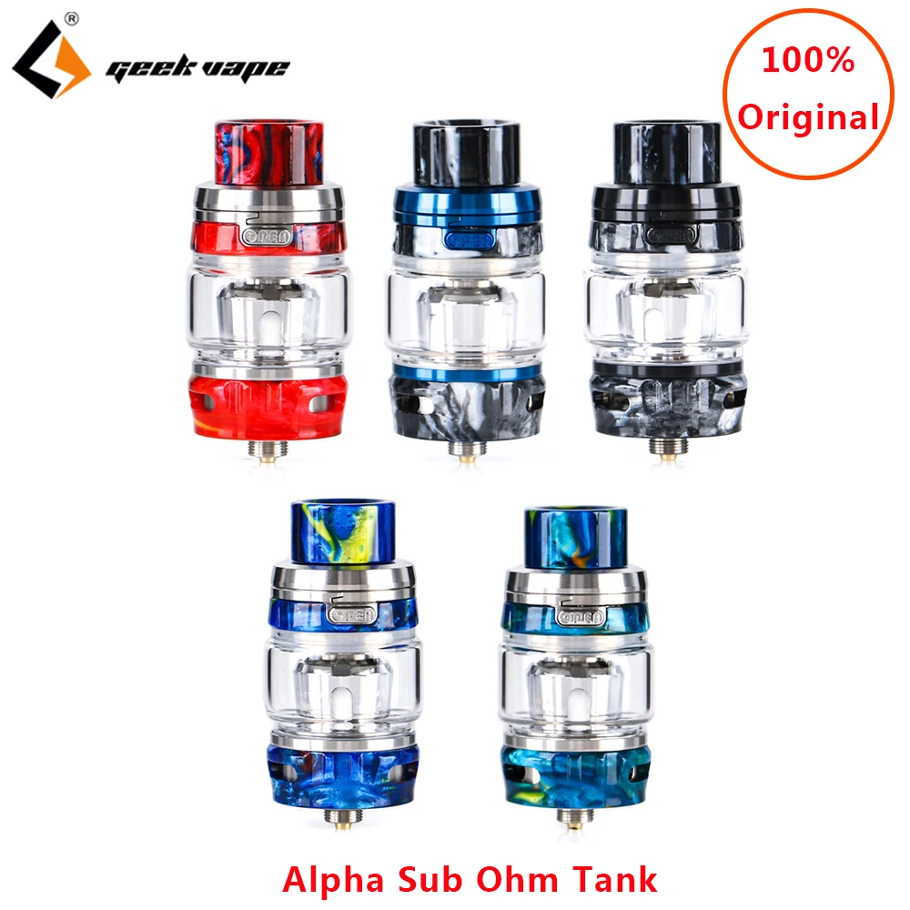 Original Vape Tank Geekvape Alpha Sub Ohm Tank 4ml Capacity Vaporizer Tank E Cigarette Vape Atomizer Fit 510 E Cigs box mod
Original Vape Tank Geekvape Alpha Sub Ohm Tank 4ml Capacity Vaporizer Tank E Cigarette Vape Atomizer Fit 510 E Cigs box mod