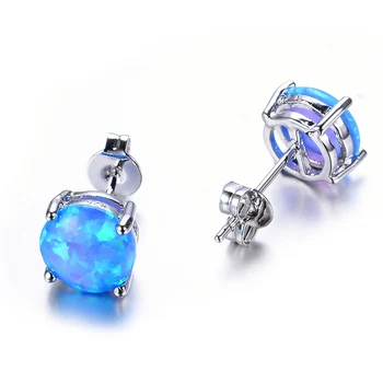 925 Sterling Silver Four-Claw Opal Stone Ear Studs Earrings Fashion Jewelry New 4 Color
925 Sterling Silver Four-Claw Opal Stone Ear Studs Earrings Fashion Jewelry New 4 Color