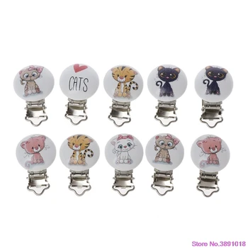 New 5Pcs/Lot Baby Pacifier Clips Cats Printed Wood Metal Holder Clasps 4.4cm x 3cm
New 5Pcs/Lot Baby Pacifier Clips Cats Printed Wood Metal Holder Clasps 4.4cm x 3cm