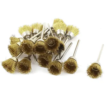 Fixmee 50pcs 3mm Shank 15mm Brass Wire Rotary Cups Brush For Grinder Rotary Tool Dremel Accessories 1/8" shank
Fixmee 50pcs 3mm Shank 15mm Brass Wire Rotary Cups Brush For Grinder Rotary Tool Dremel Accessories 1/8" shank