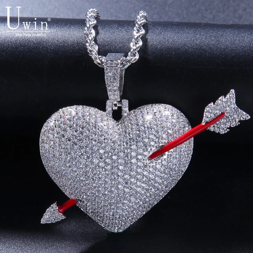 Uwin An Arrow Through The Heart Pendant 4mm Tennis Chains Gold Color AAA Cubic Zircon Men's Hip Hop Jewelry For Gift
Uwin An Arrow Through The Heart Pendant 4mm Tennis Chains Gold Color AAA Cubic Zircon Men's Hip Hop Jewelry For Gift