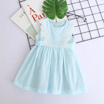 Wholesale Girls Summer Lace Cotton Dress Children Clothes Light Blue Sleeveless Causal Drawstring Dresses 2-7Y LT010
Wholesale Girls Summer Lace Cotton Dress Children Clothes Light Blue Sleeveless Causal Drawstring Dresses 2-7Y LT010