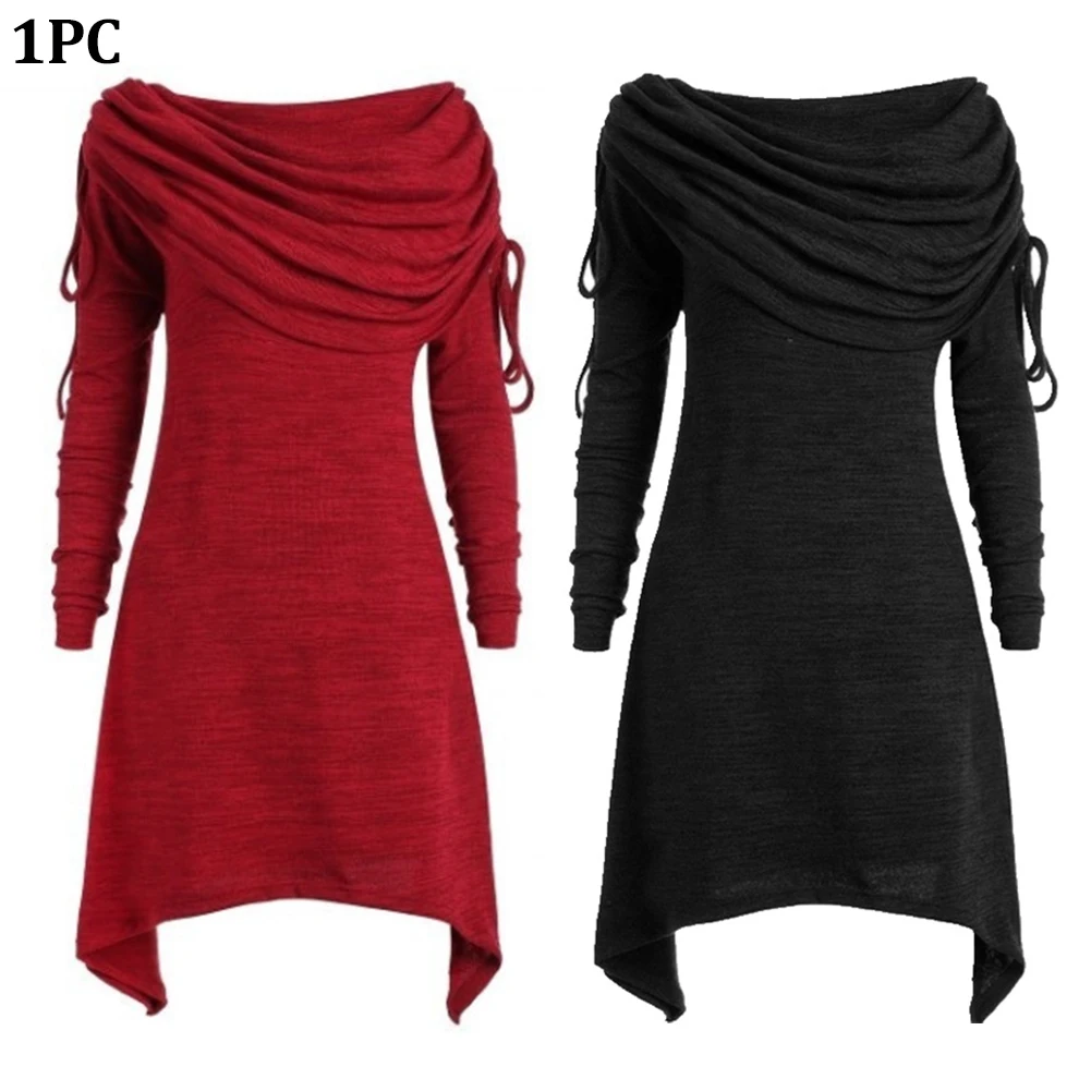 Women Irregular Hem Sweatshirt Midi Baggy Solid Ruched Autumn Long Sleeve Slim Fit Foldover Collar Casual
Women Irregular Hem Sweatshirt Midi Baggy Solid Ruched Autumn Long Sleeve Slim Fit Foldover Collar Casual