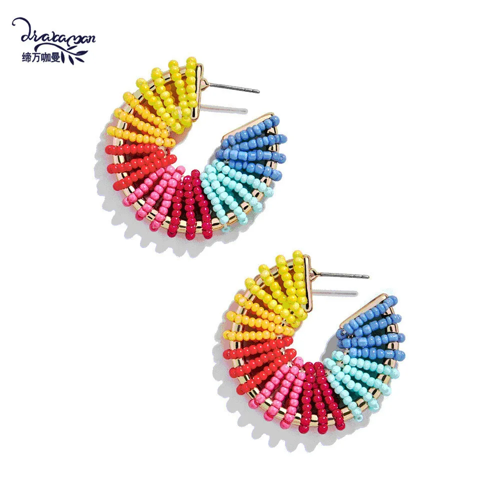 Dvacaman Rainbow Beads Hoop Earrings for Women Big Round Statement Earrings Wedding Party Jewelry Handmade Accessories Wholesale
Dvacaman Rainbow Beads Hoop Earrings for Women Big Round Statement Earrings Wedding Party Jewelry Handmade Accessories Wholesale