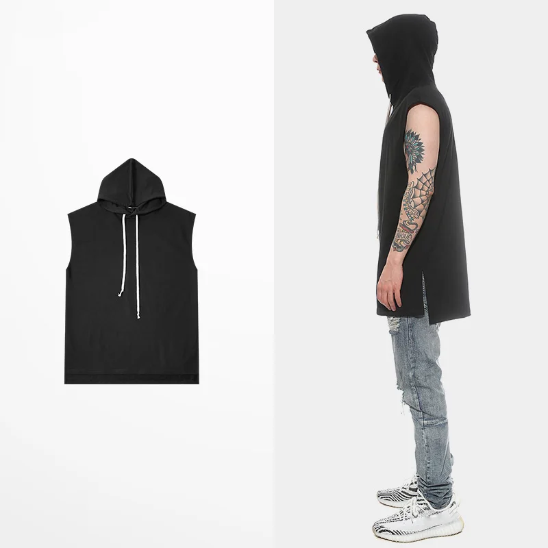 Sleeveless Vest Coat Men Hooded Sport Basketball Outwear Hip Hop Style Vests Man Loose Black Extend Pullover
Sleeveless Vest Coat Men Hooded Sport Basketball Outwear Hip Hop Style Vests Man Loose Black Extend Pullover