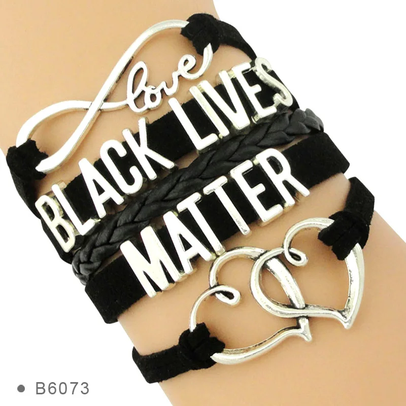 Infinity Love Support the Black All Lives Matter Heart Charms Wrap Multilayer Leather Cuff Jewelry Mens Bracelets for Women
Infinity Love Support the Black All Lives Matter Heart Charms Wrap Multilayer Leather Cuff Jewelry Mens Bracelets for Women