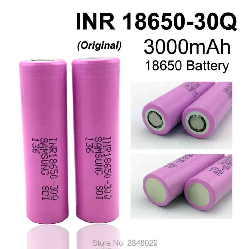 2 PC. New original for Samsung SDI INR18650-30Q 3000 mAh 18650 rechargeable lithium battery 15A discharge power is used for elec
2 PC. New original for Samsung SDI INR18650-30Q 3000 mAh 18650 rechargeable lithium battery 15A discharge power is used for elec