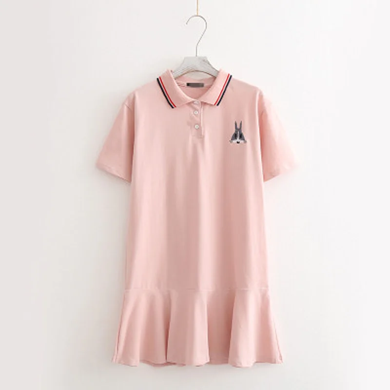 2019 new ins Women's Dress Rabbit polo fashion Pattern Printing White/pink Harajuku Dress short sleeve Summer Women Clothing
2019 new ins Women's Dress Rabbit polo fashion Pattern Printing White/pink Harajuku Dress short sleeve Summer Women Clothing