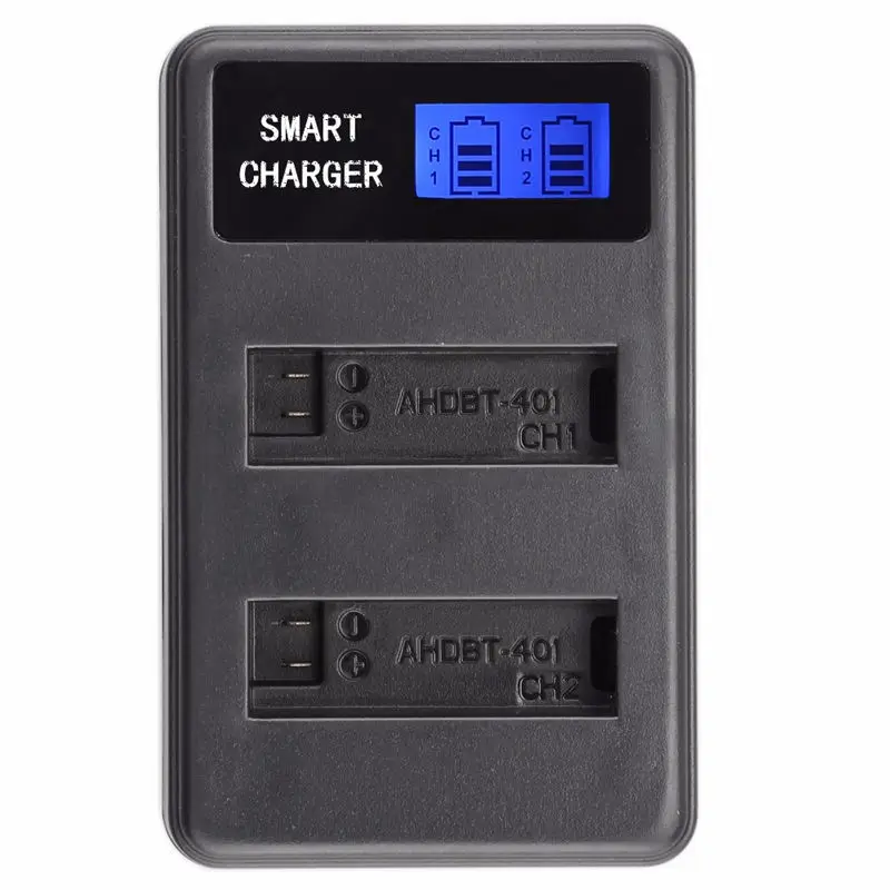 For Ahdbt-401 Go-Pro Hero4 Battery Usb Lcd Display Dual Port Charger For Go-Pro Hero 4 Hero 4+ Camera Accessories
For Ahdbt-401 Go-Pro Hero4 Battery Usb Lcd Display Dual Port Charger For Go-Pro Hero 4 Hero 4+ Camera Accessories