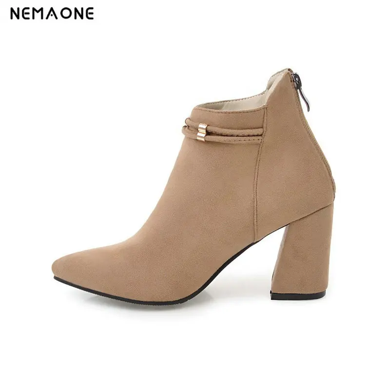 NEMAONE high heels women shoes ankle boots ladies dress wedding boots autumn warm women boots black gray brown large size 42 43 
NEMAONE high heels women shoes ankle boots ladies dress wedding boots autumn warm women boots black gray brown large size 42 43