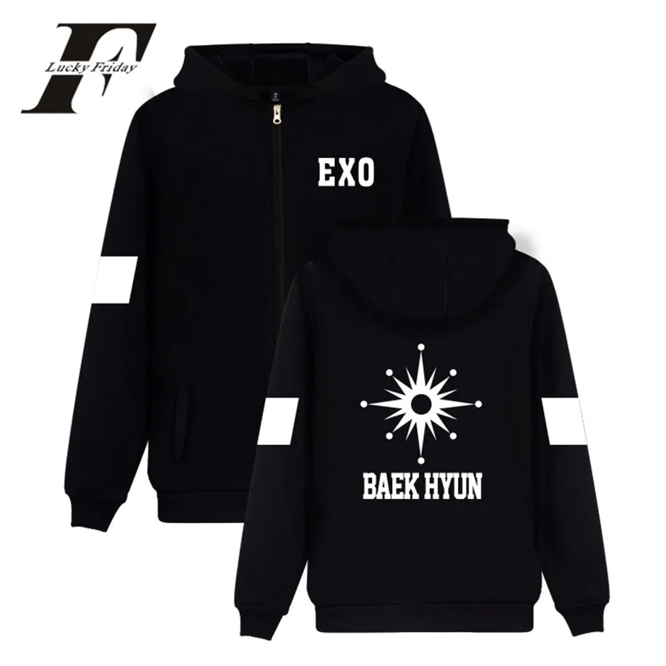 LUCKYFRIDAYF 2017 EXO Kpop Logo Autumn Zipper Hoodies Women Cap Fans Casual EXO Korea Style Coat Unisex Harajuku Sweatshirt
LUCKYFRIDAYF 2017 EXO Kpop Logo Autumn Zipper Hoodies Women Cap Fans Casual EXO Korea Style Coat Unisex Harajuku Sweatshirt