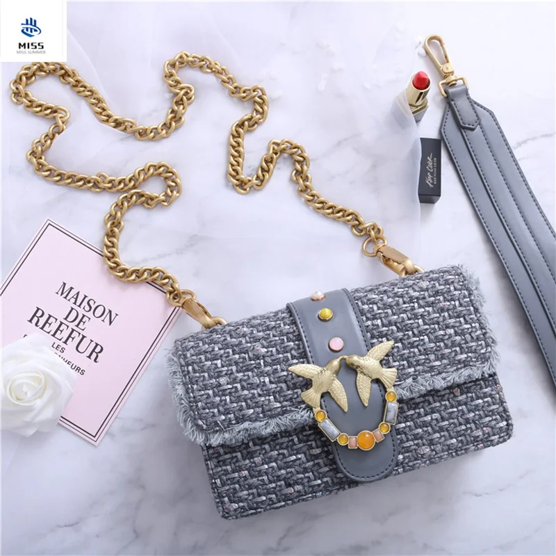 Genuine Leather Shoulder Bag Woolen Stitching Chain Swallow Bag Ornament Gem Crossbody Bag Famous Designer Luxury Women Handbags
Genuine Leather Shoulder Bag Woolen Stitching Chain Swallow Bag Ornament Gem Crossbody Bag Famous Designer Luxury Women Handbags