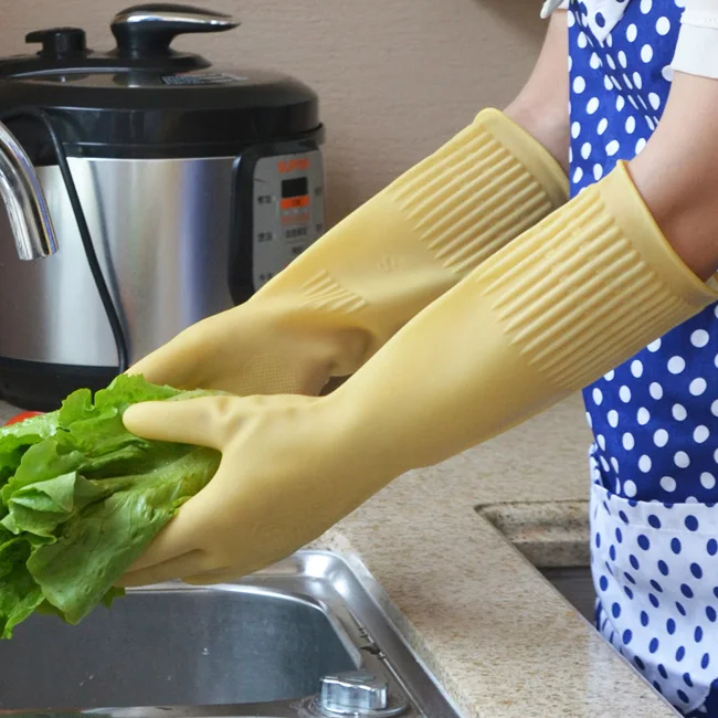2018 new 38cm length High quality and durable thickened light latex household chores laundry rubber gloves 2pcs/pair
2018 new 38cm length High quality and durable thickened light latex household chores laundry rubber gloves 2pcs/pair