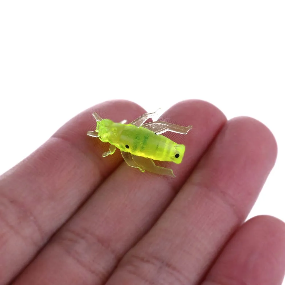 

50pcs Cricket Fishing Lures Artificial Soft Insect Bait Pesca Lightweight Grasshopper Floating Ocean Wobblers Silicone Bait