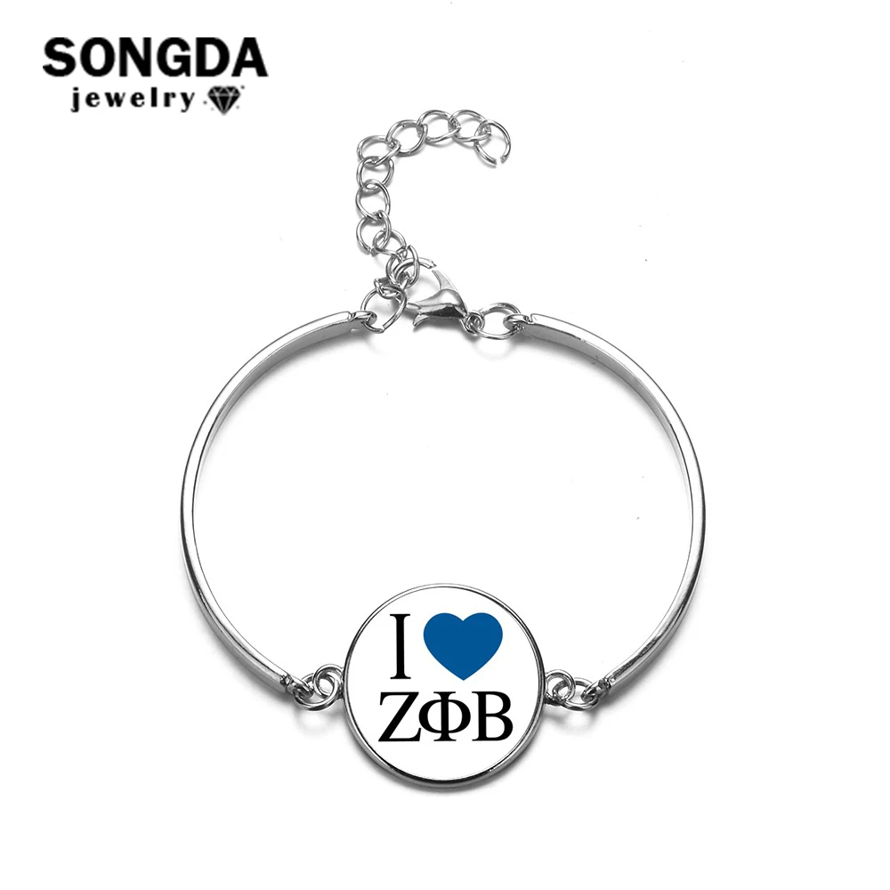 SONGDA Classic Crystal Glass Circle Silver Color Bracelet Blue Greek Sorority Zeta Phi Beta Photo Glass Dome Customized Jewelry
SONGDA Classic Crystal Glass Circle Silver Color Bracelet Blue Greek Sorority Zeta Phi Beta Photo Glass Dome Customized Jewelry