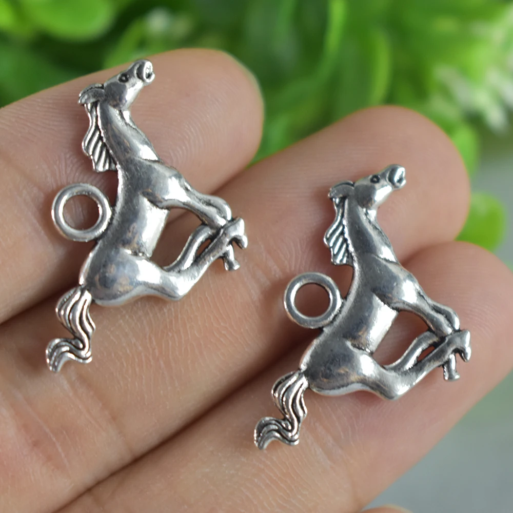 10pieces 28x17mm Antique Silver Charm Pendant Horse Jewelry Making DIY Handmade Craft