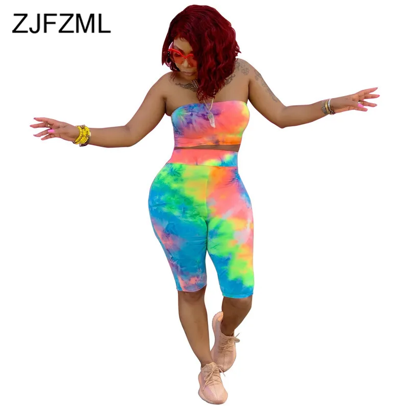 Rainbow Tie Dye Sexy 2 Piece Outfits For Women Off Shoulder Crop Tops+Bodycon Shorts Sweat Suits Summer Matching Sets Tracksuit
Rainbow Tie Dye Sexy 2 Piece Outfits For Women Off Shoulder Crop Tops+Bodycon Shorts Sweat Suits Summer Matching Sets Tracksuit