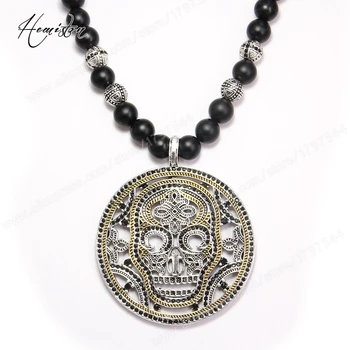 Thomas Skull Mask Disc Pendant, Black Obsidian Beads Necklace, Rebel Heart Jewelry for Men TS-NB129
Thomas Skull Mask Disc Pendant, Black Obsidian Beads Necklace, Rebel Heart Jewelry for Men TS-NB129
