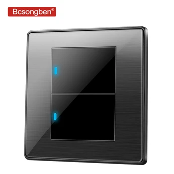 Bcsongben standard switch push button light switch wall Black stainless steel acrylic 2Gang 2 Way Switch AC 110-250V kd1-2k2
Bcsongben standard switch push button light switch wall Black stainless steel acrylic 2Gang 2 Way Switch AC 110-250V kd1-2k2